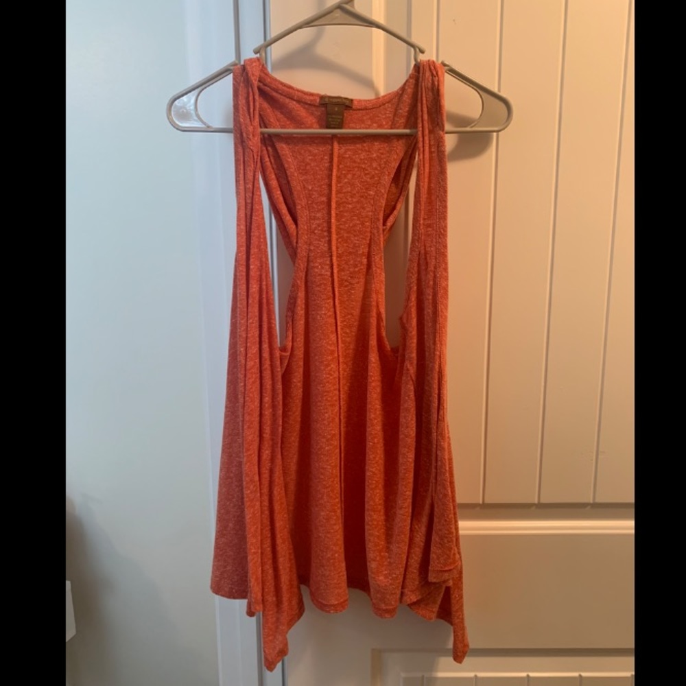 Orange Sleeveless Cardigan